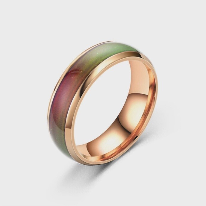 6mm Stainless Mood Ring | Rose gold