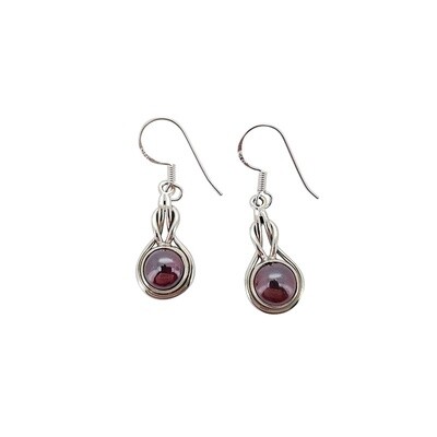 Garnet Sterling Silver Dangle Earrings