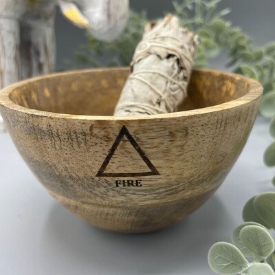 Wooden Ritual Offerings Bowl - Four Elements