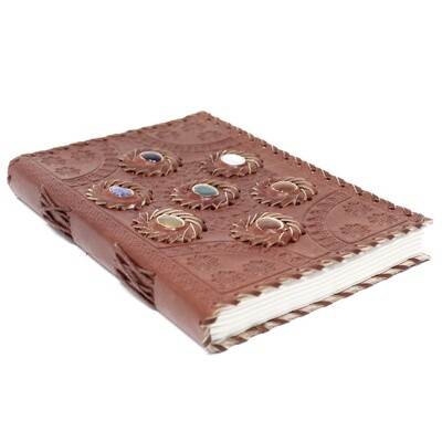 Leather Chakra Stone Notebook (6x9&quot;)