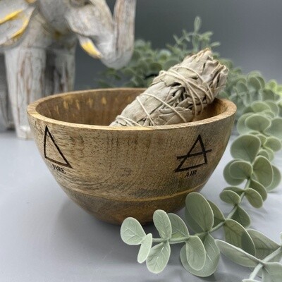 Wooden Ritual Offerings Bowl - Four Elements