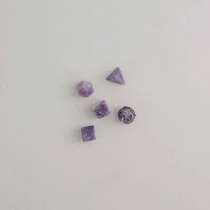 Mini Geometric Shapes, Material: Amethyst