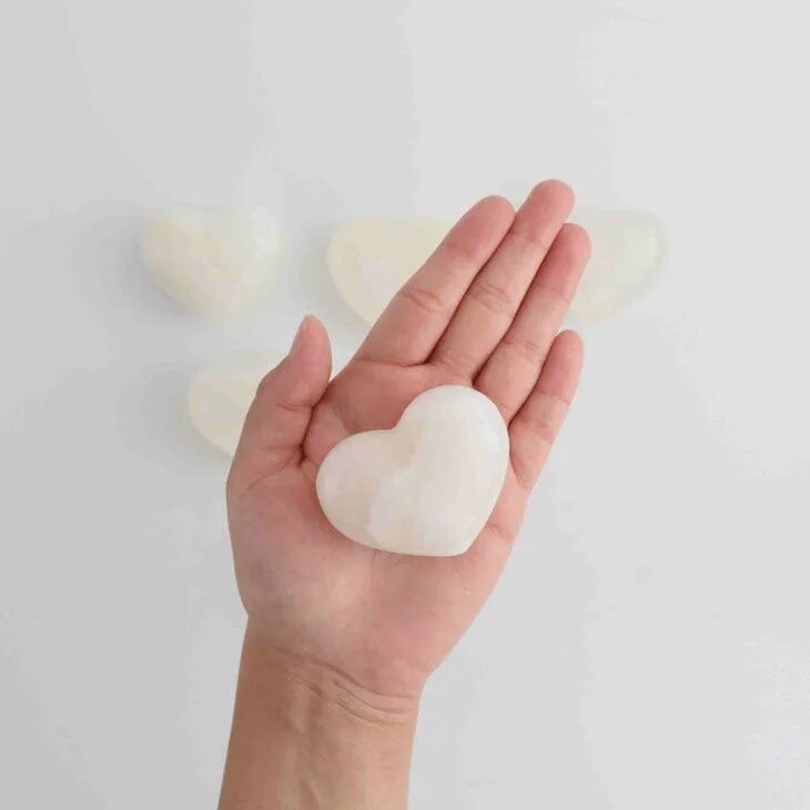 White Onyx Heart
