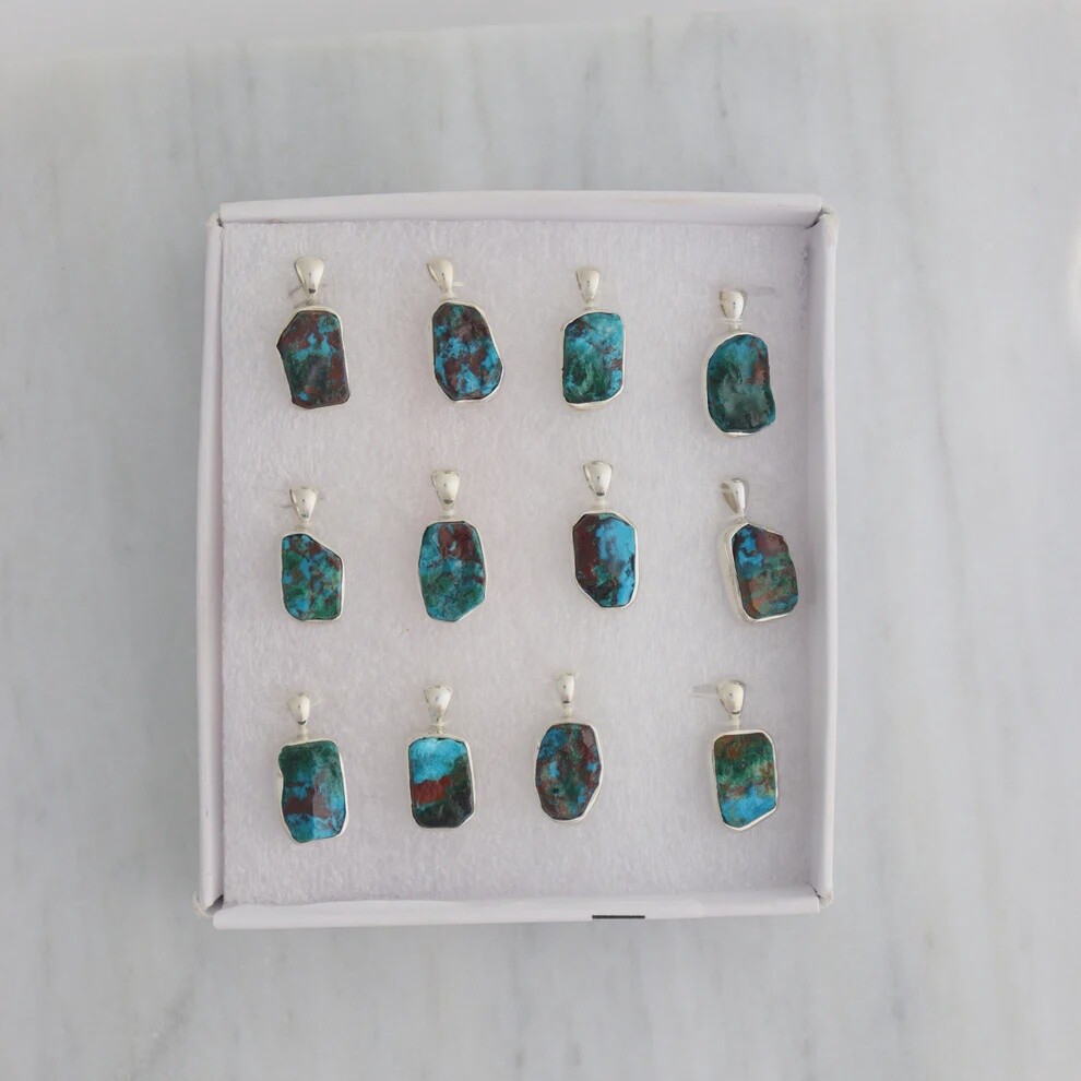 Chrysocolla Pendant Sterling Necklace
