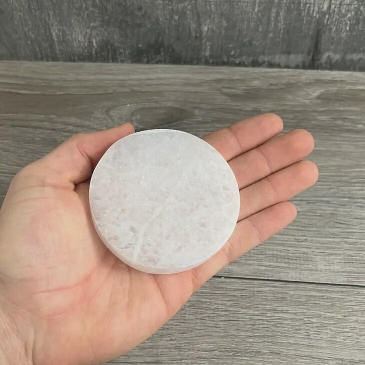 Selenite Charging Plate | 70-75mm, Style: Round Blank