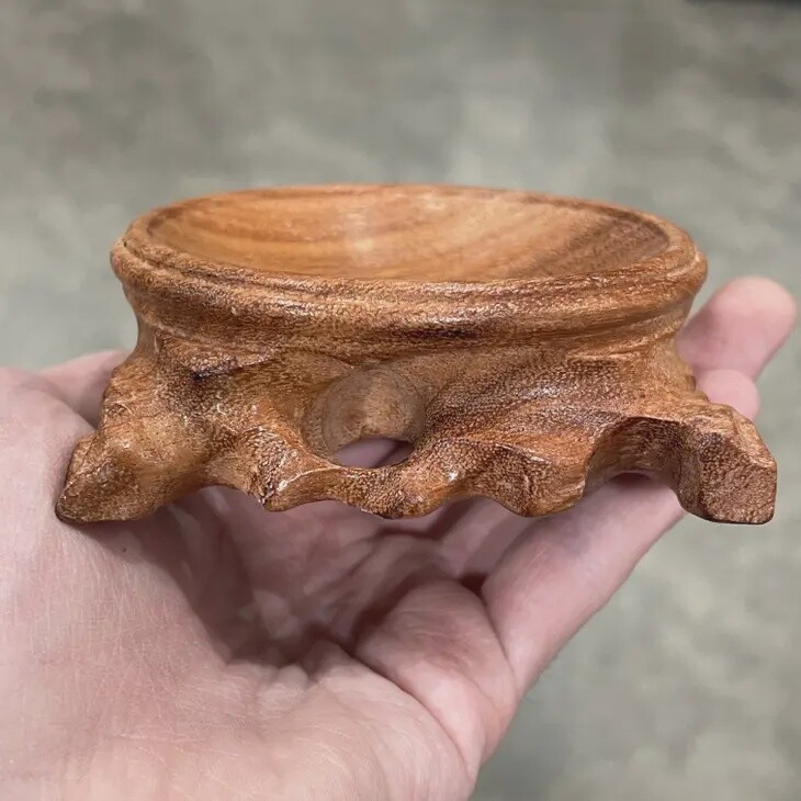 Handcarved Teak Wood Sphere Stand
