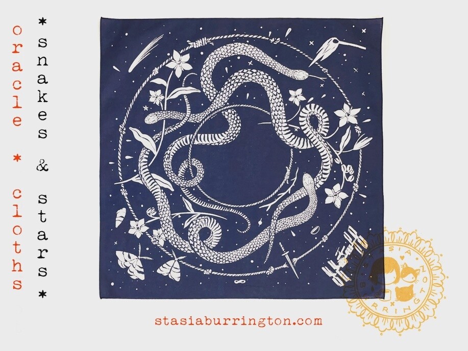 Snakes &amp; Stars Cloth - Cotton Handkerchief