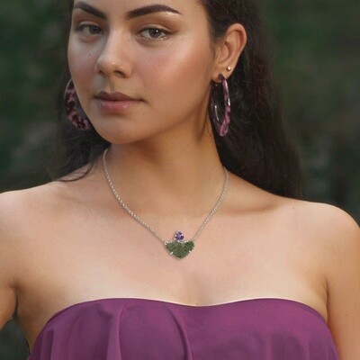 Amethyst &amp; Czech Moldavite Necklace