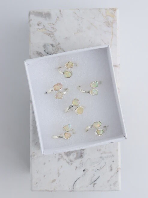 Ethiopian Opal Adjustable Ring