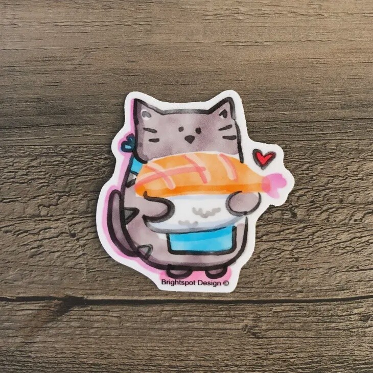 Cat Sashimi Sticker