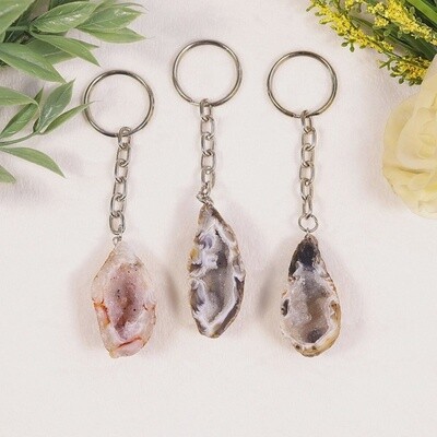 Oco Agate Geode Keychain