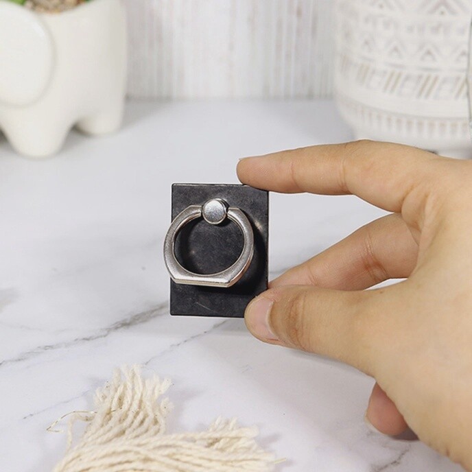 Shungite Phone Grip with Metal Ring