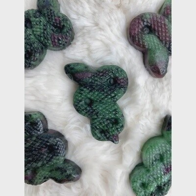 Crystal Gemstone Carved Snake | 2in