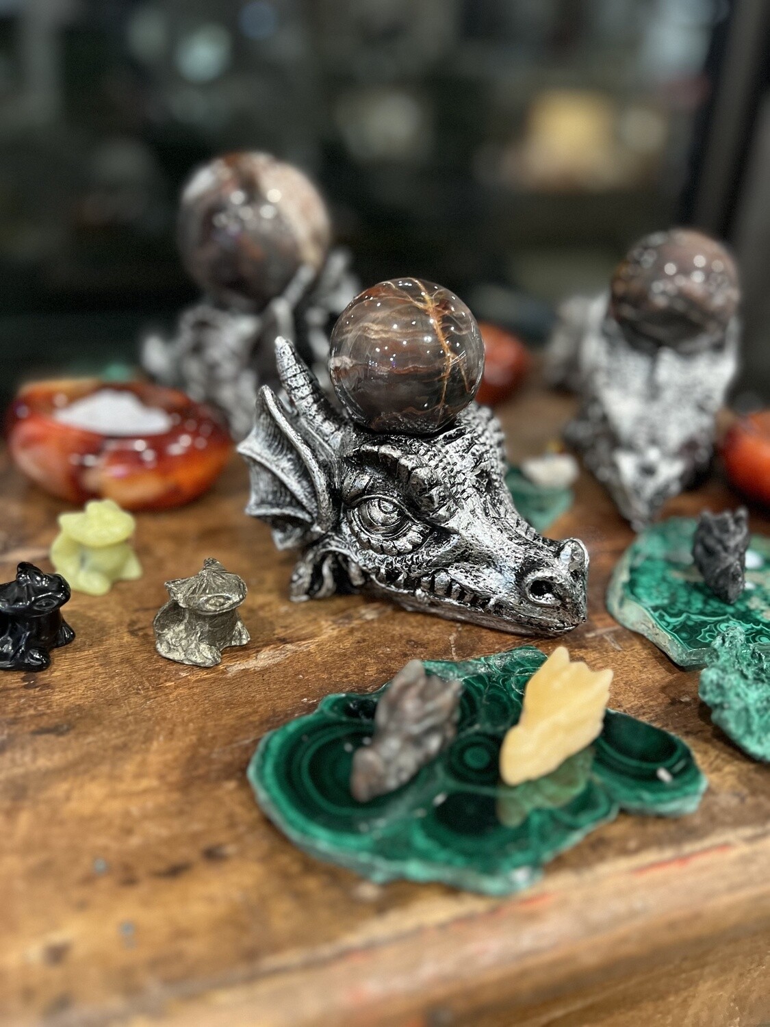 Dragon Skull Sphere Holder Stand