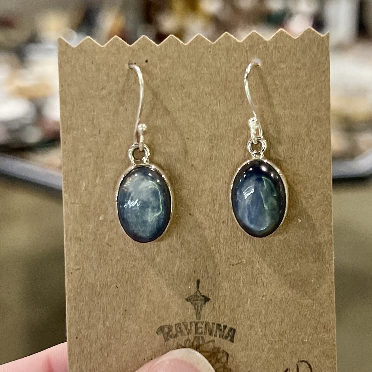 Earrings | Large Oval Blue Kyanite