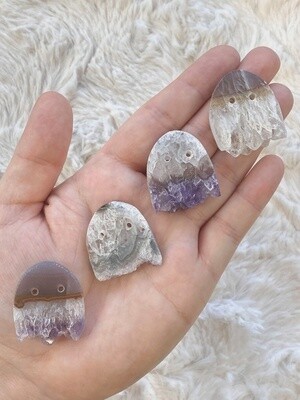 Druzy Amethyst Slice Pac Man Ghost