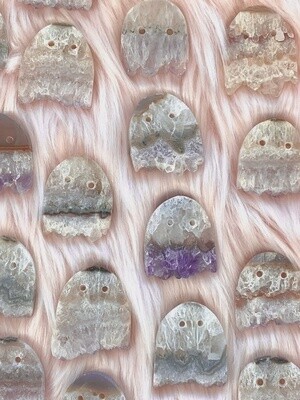 Druzy Amethyst Slice Pac Man Ghost