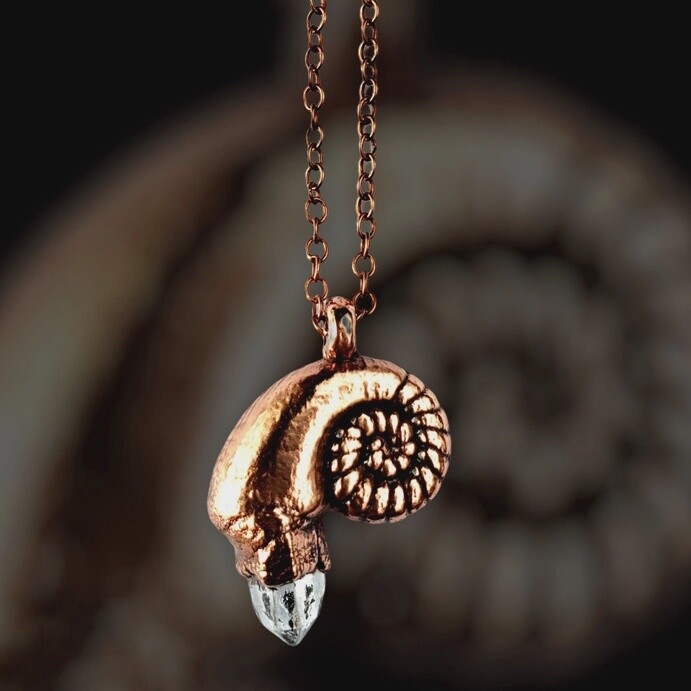 Herkimer Diamond Nautilus Necklace