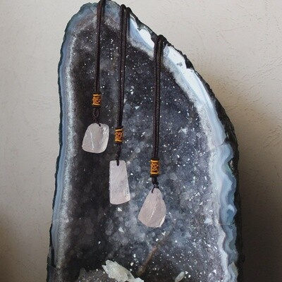 Rough Rose Quartz Necklace