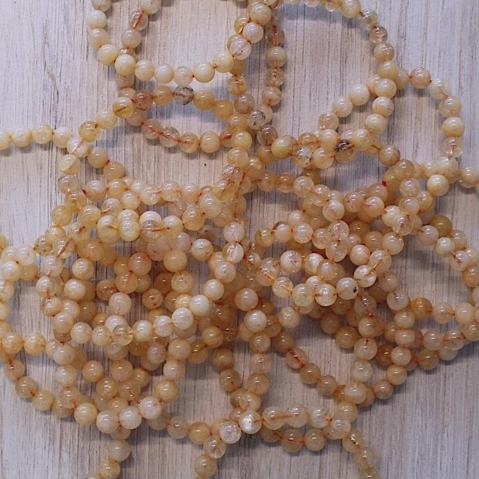 8mm Heat-Treated Citrine Beaded Stretch Bracelet