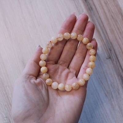 8mm Heat-Treated Citrine Beaded Stretch Bracelet