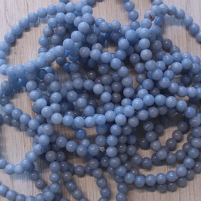 8mm Angelite Beaded Stretch Bracelet