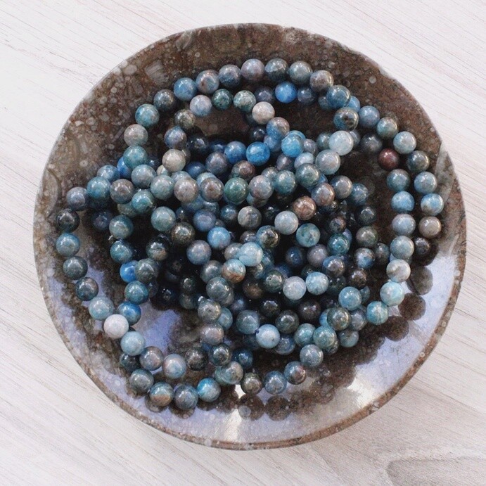 8mm Blue Apatite Beaded Stretch Bracelet