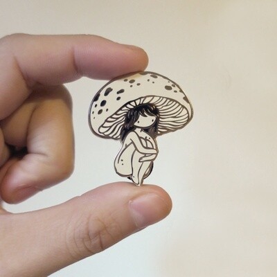 Amanita Mushroom Girl Pin