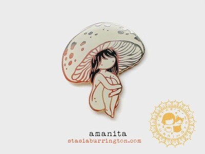 Amanita Mushroom Girl Pin