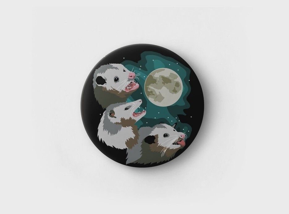 Three Possum Moon Pin