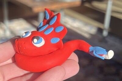 Nava Red and Blue Americana Clay Snake