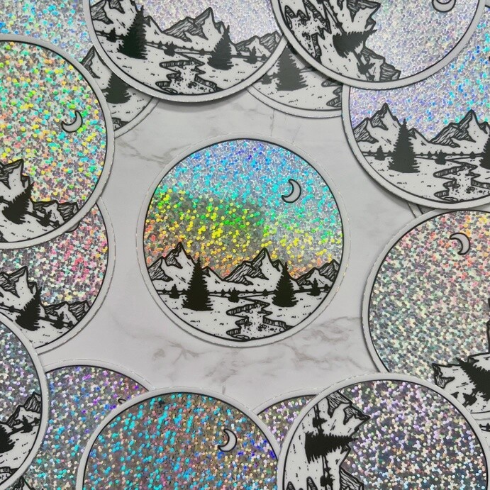 JA Rainbow Sparkle Sky Glitter Sticker