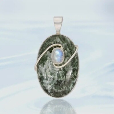 Seraphinite & Moonstone Pendant (pendant only)