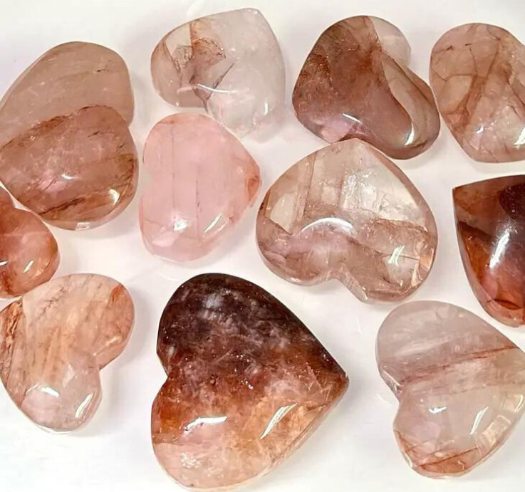 Hematoid Fire Quartz Heart