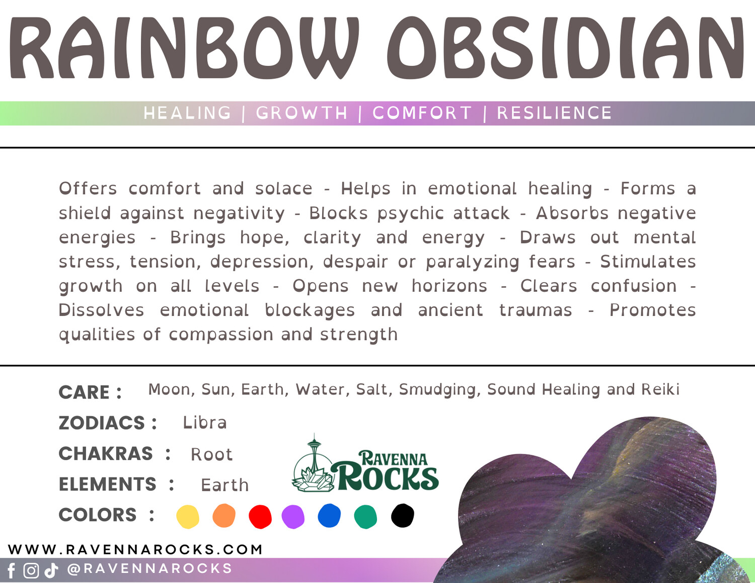 Rainbow Obsidian Tumble Stone