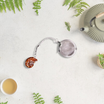 Opalized Ammonite Mesh Tea Infuser