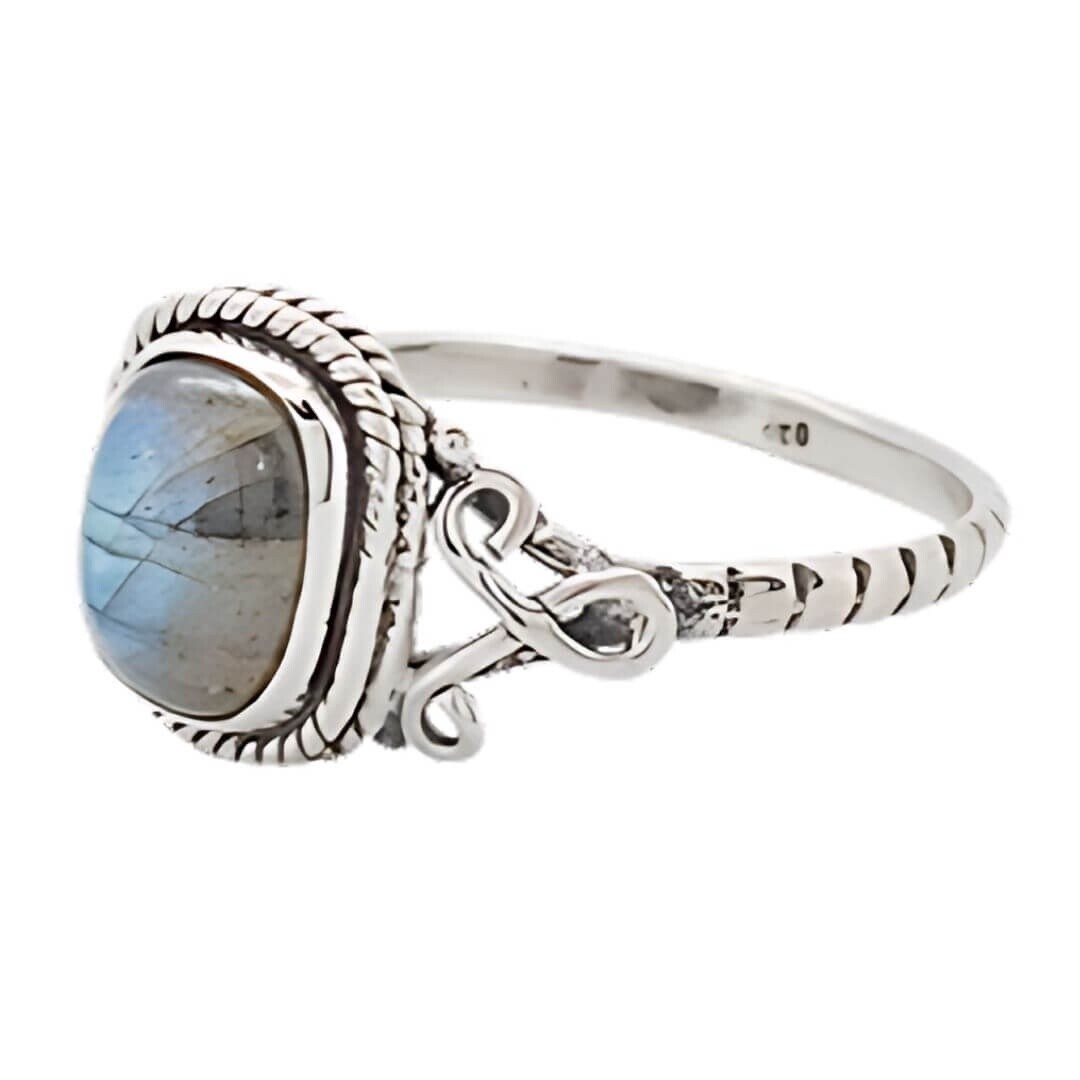 Labradorite Square Sterling Silver Ring