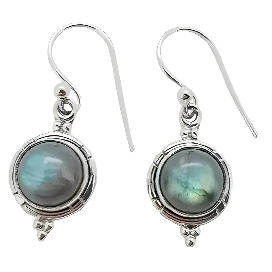 Labradorite Sterling Silver Dangle Earrings