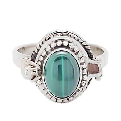 Malachite Fancy Oval Sterling Silver Ring