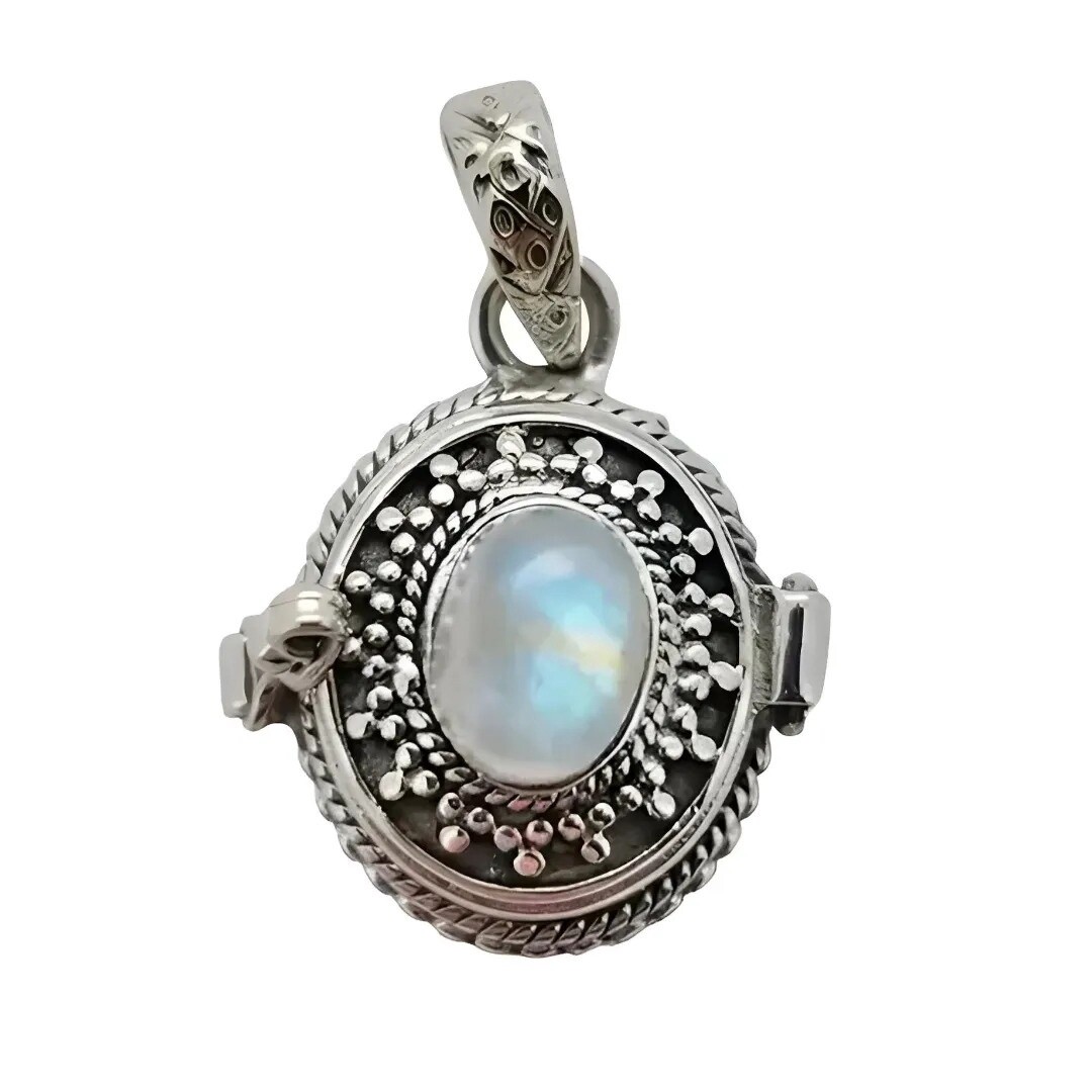 Moonstone Locket Sterling Silver Pendant