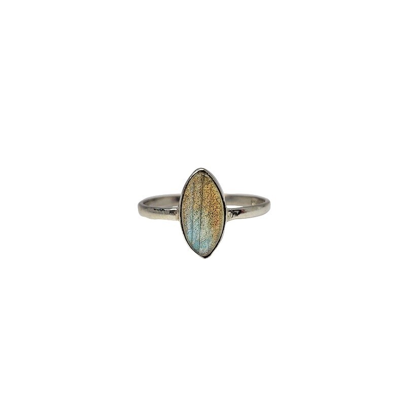 Labradorite Simple Marquis Sterling Silver Ring