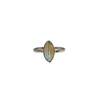 Labradorite Simple Marquis Sterling Silver Ring