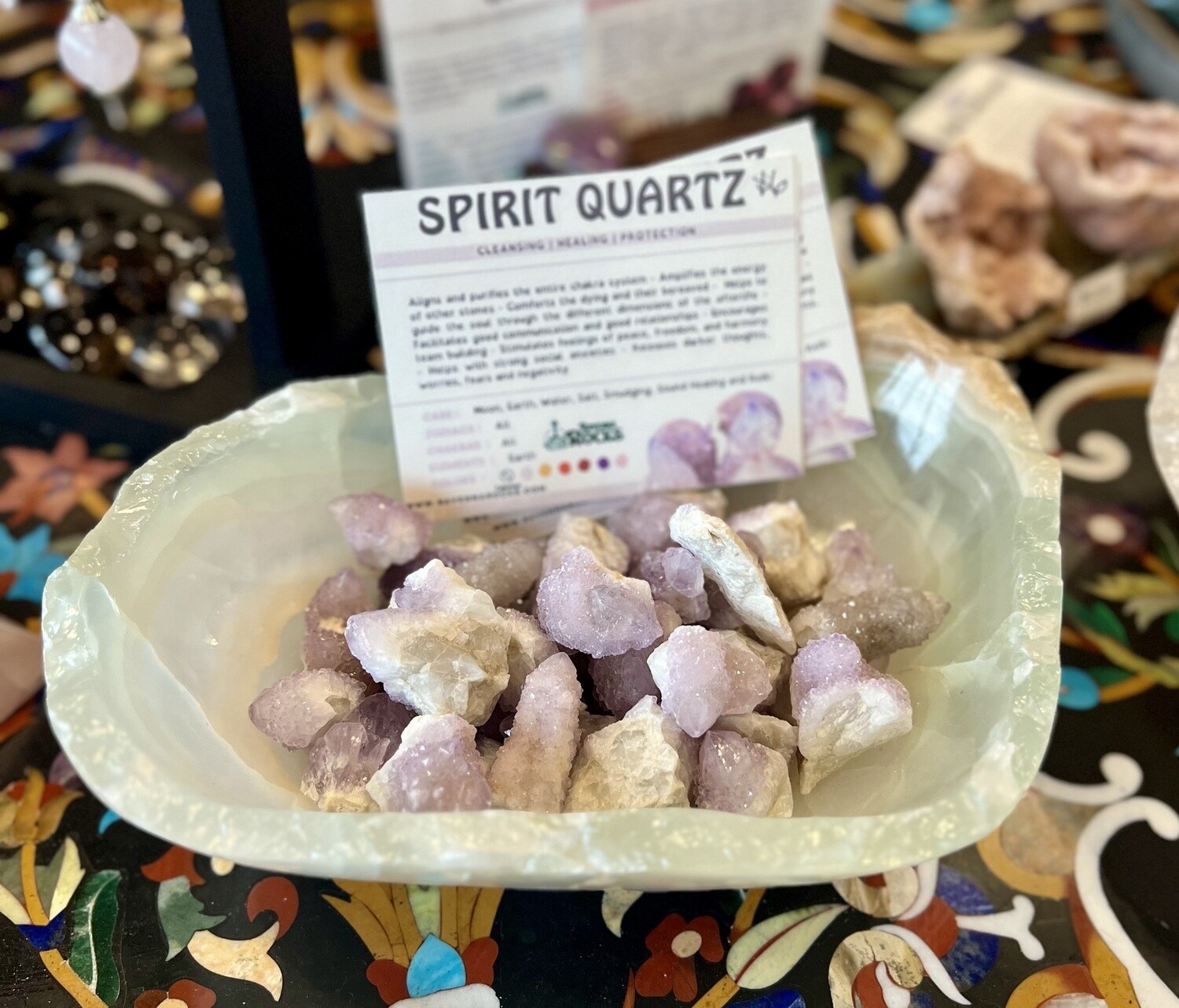 Mini Spirit Amethyst / Cactus Quartz Cluster &lt;20g