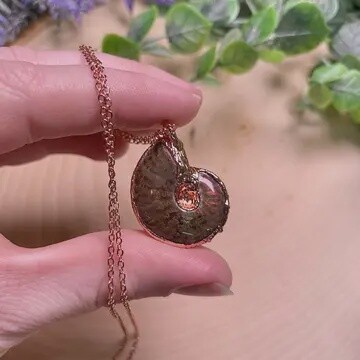 Wisdom from the Ocean Electroformed Ammonite Necklace