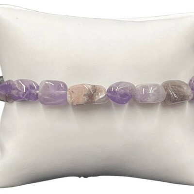 Amethyst Tumble Stone Beaded Bracelet