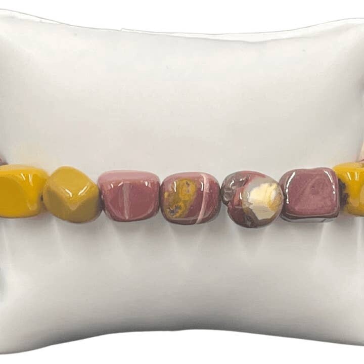Mookaite Tumble Stone Beaded Bracelet