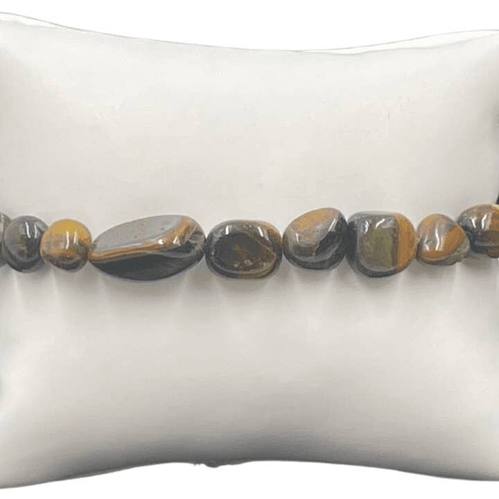 Tiger&#39;s Eye Tumble Stone Beaded Bracelet