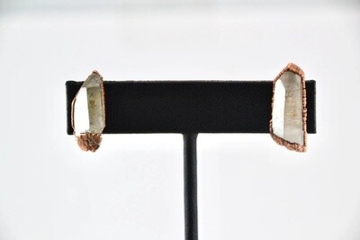 Raw Quartz Crystal Stud Earrings
