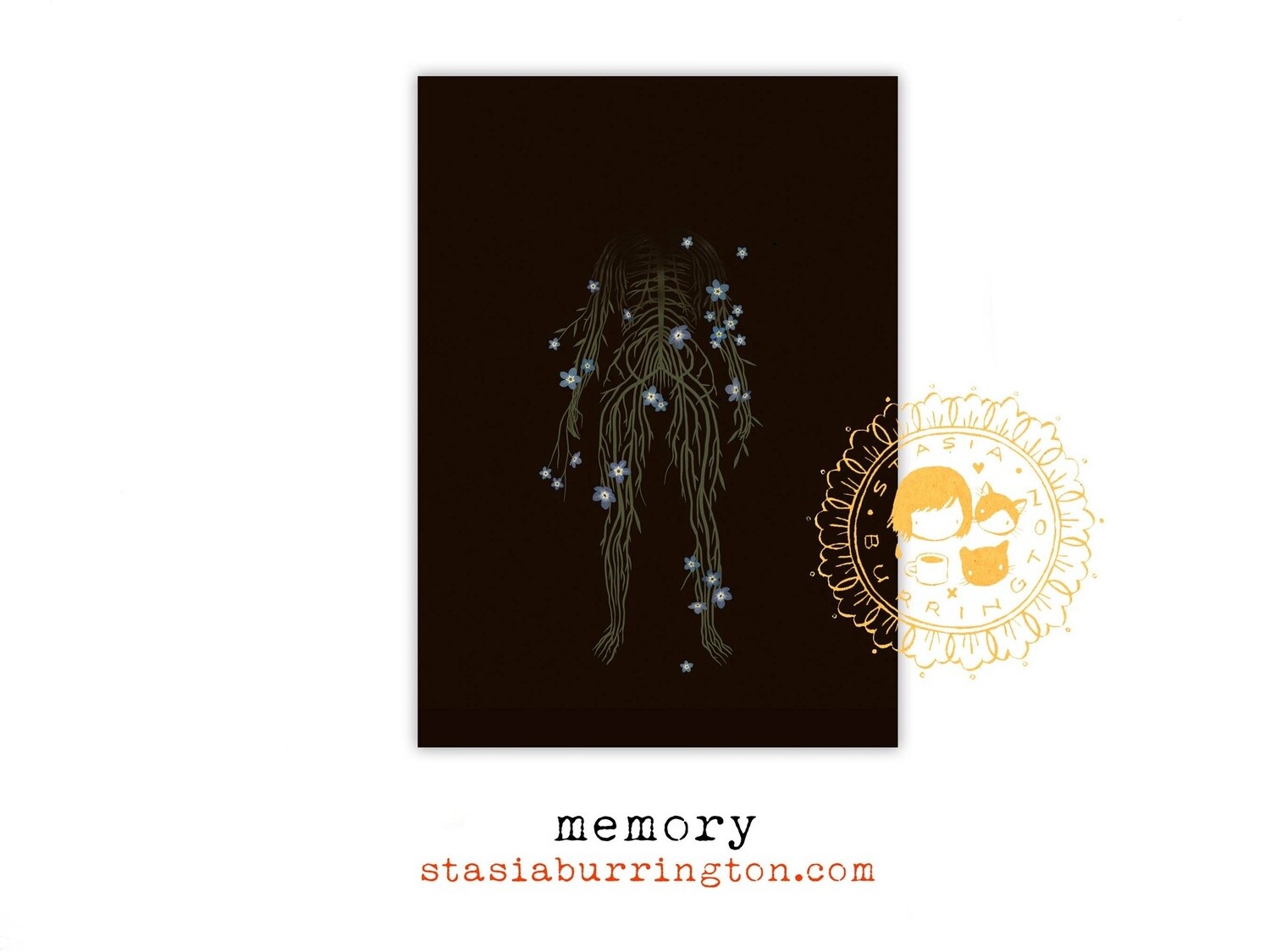 Nervous System Memory and Forget Me Nots Art Print Postcard