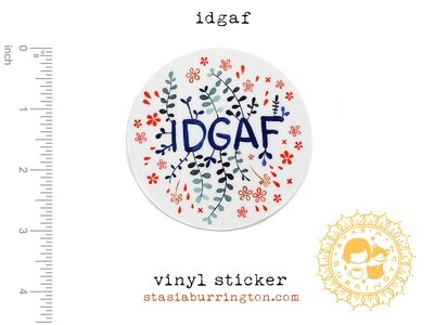 IDGAF Floral Sticker